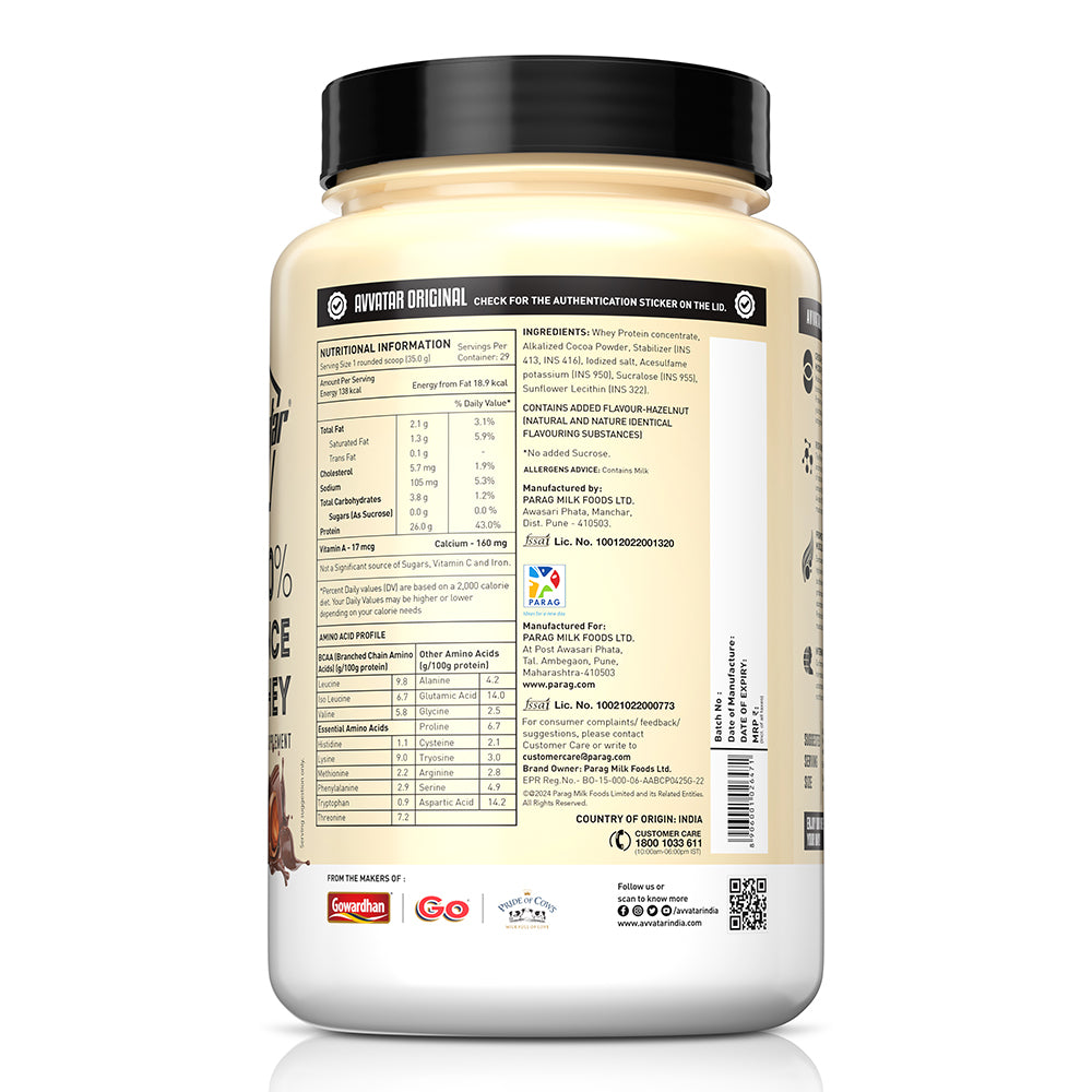 Avvatar 100% Performance Whey | 1 Kg |