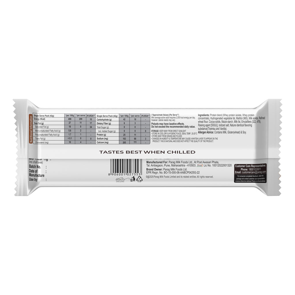 Avvatar Protein Wafer Bar | 336G | Tiramisu Flavour | (8X42g)