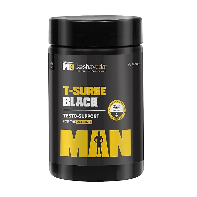 MuscleBlaze T-Surge Black (90 Tablets) | Testosterone Booster for Men