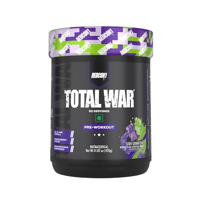 Redcon1 Total War - Pre Workout, 60 Servings (Sour Peach Rings) Main image