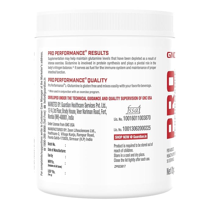 GNC PRO PERFORMANCE L-Glutamine Unflavoured | 250g
