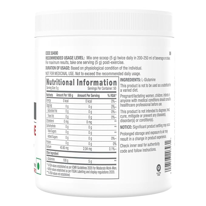 GNC PRO PERFORMANCE L-Glutamine Unflavoured | 250g