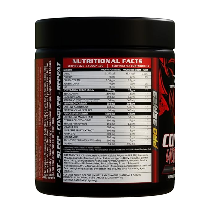 Ripped Up Nutrition Conquer Ultra Maxx- Pre workout 300gm 30Servings