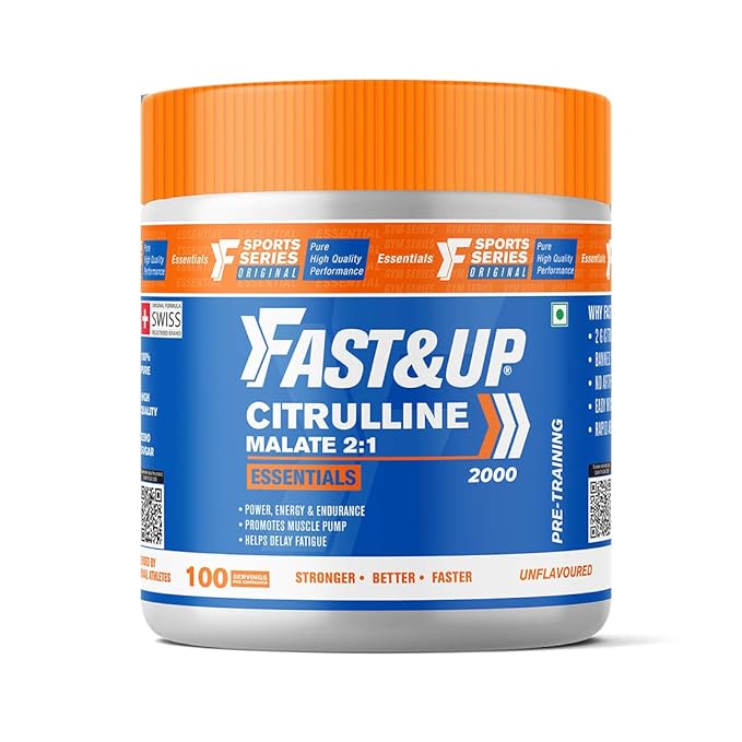 Fast&Up Citrulline (100 Servings) Citrulline Malate  (Unflavored,Pack of 200 gm Powder)