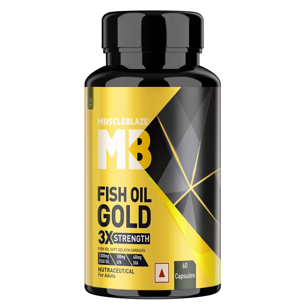 MuscleBlaze Omega 3 Fish Oil Gold 3x Triple Strength (EPA & DHA) Main image