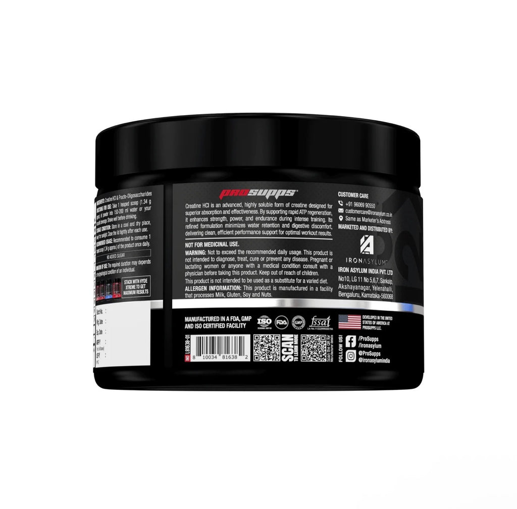 Prosupps Creatine HCL | Fast Absorption Creatine for Strength & Performance
