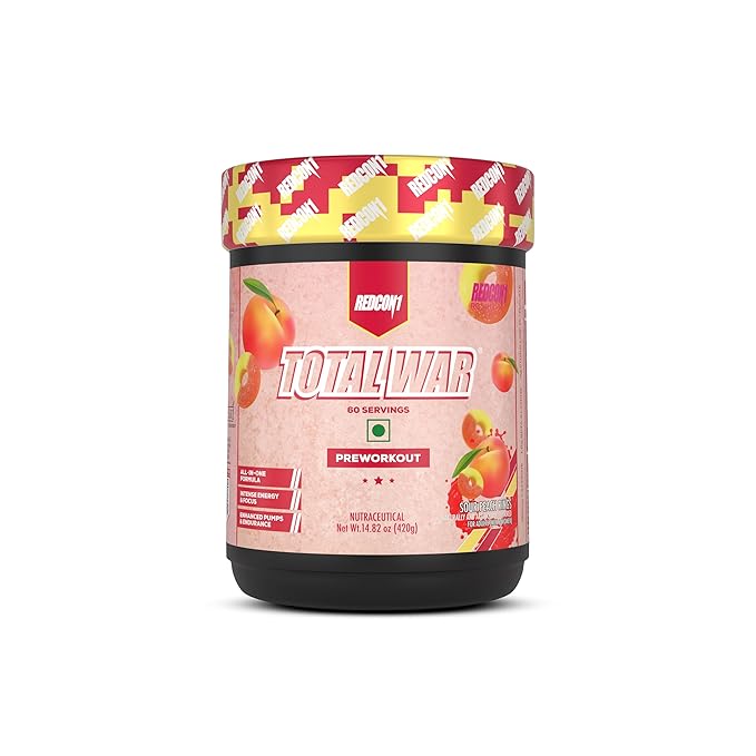 Redcon1 Total War - Pre Workout, 60 Servings (Sour Peach Rings)