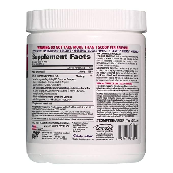 GAT Sport Nitraflex Fruit Punch Flavour powder -Pack of 30 Servings