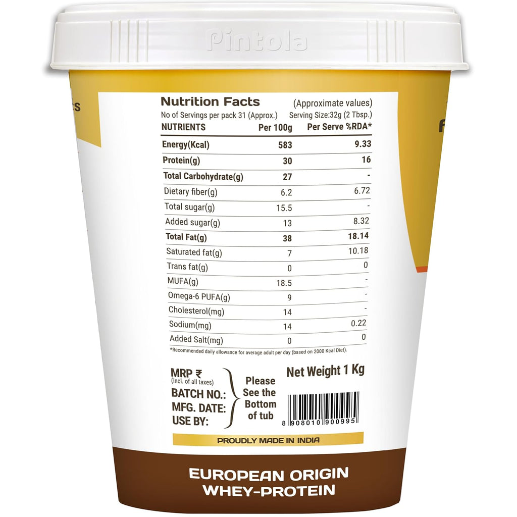 PINTOLA High Protein Peanut Butter Chocolate Flavour Crunchy 510g