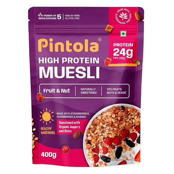 Pintola High Protein Muesli Dark Chocolate & Cranberry 1kg, 24g Protein