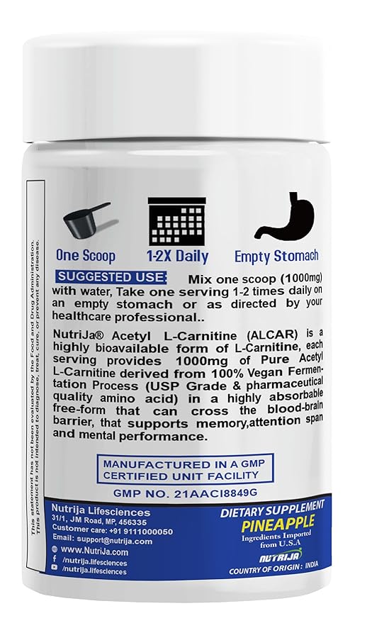 NutriJa Acetyl L-Carnitine (Alcar)100 grams
