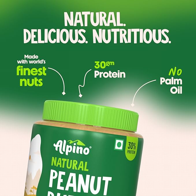 ALPINO 30g High Protein Natural Peanut Butter 1kg