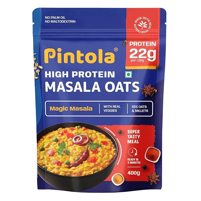Pintola 22g High Protein Masala Oats 400g, Magic Masala
