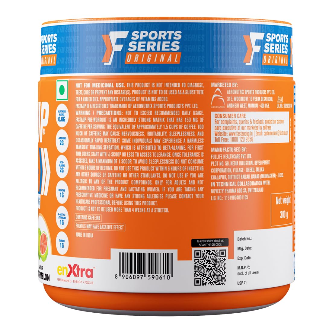 Fast&Up Pre-Workout Supplement Powder 30 Servings