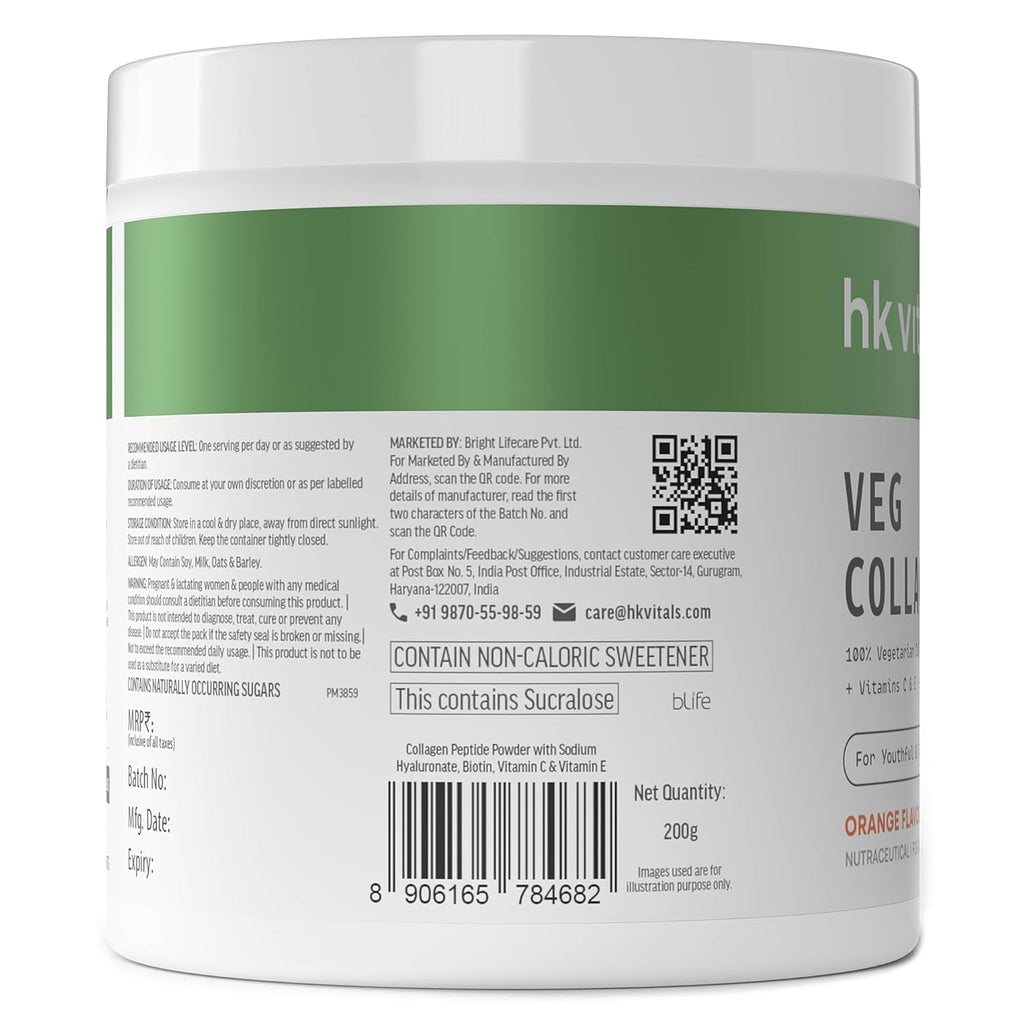 hk vitals skin  Veg Collagen Supplement Powder (Orange, 200g)