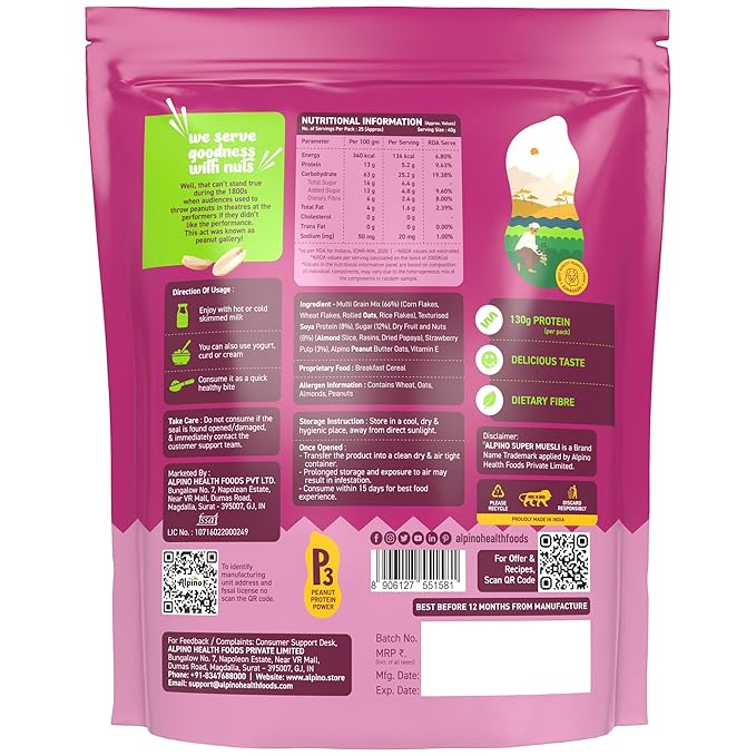 ALPINO Super Muesli Strawberry & Nuts 1kg