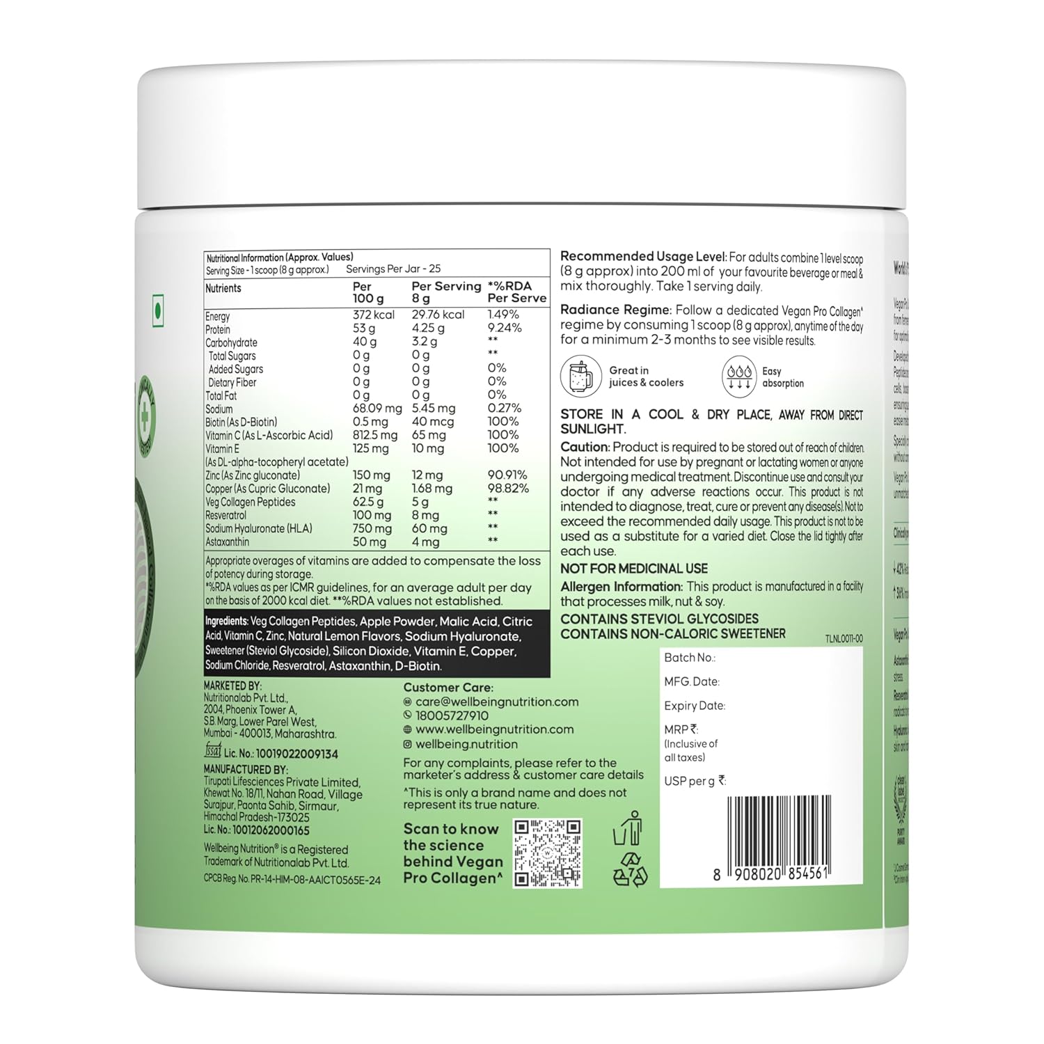 Wellbeing Nutrition Vegan Pro Collagen