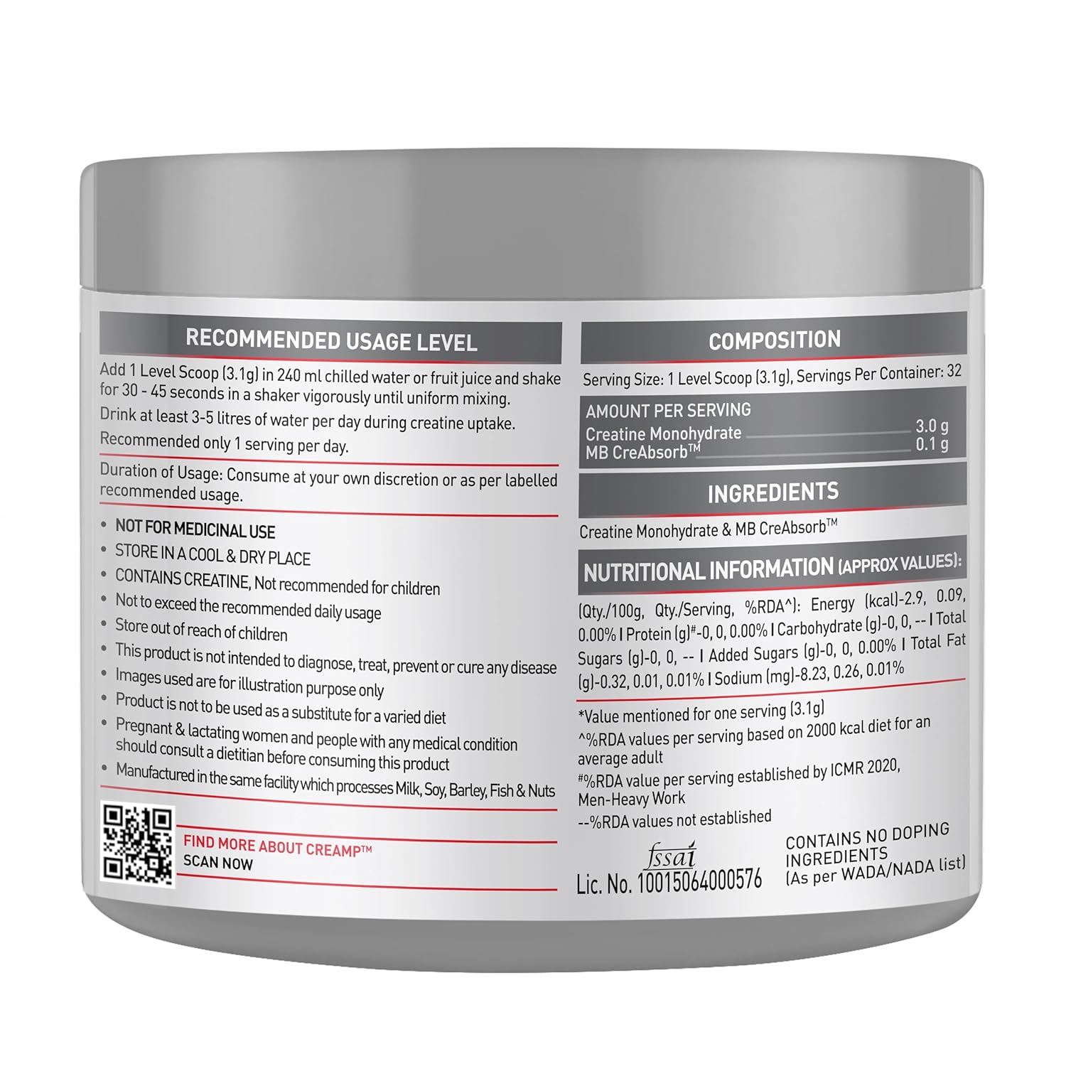 MB CREATINE MONOHYDRATE