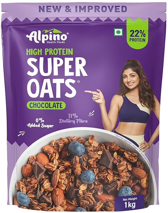 ALPINO 22% High Protein Super Oats Chocolate 400g Secondary image