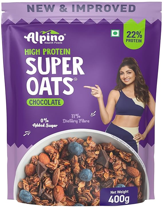 ALPINO 22% High Protein Super Oats Chocolate 400g Main image