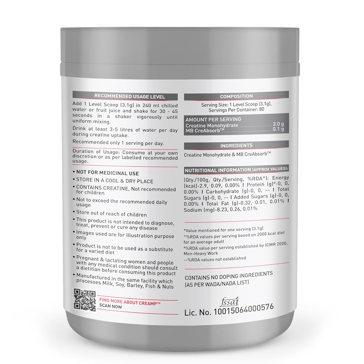 MB CREATINE MONOHYDRATE