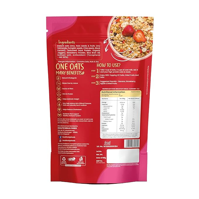 Health Ninja Dark Chocolate Oats 900 gm