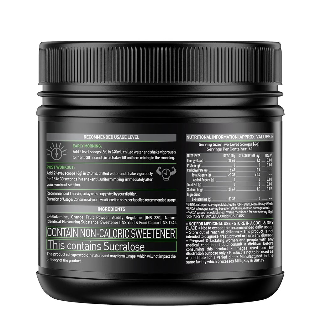 MuscleBlaze L-Glutamine Powder, Fruit Punch (41 Servings, 250g)