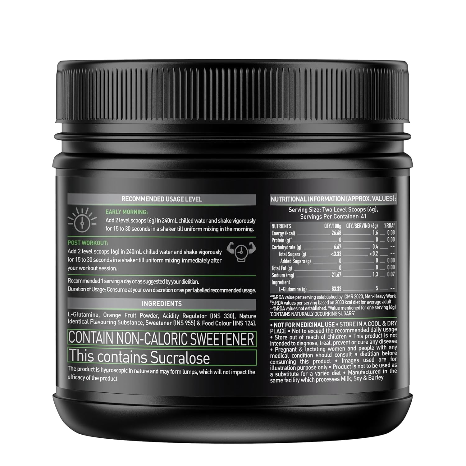 MuscleBlaze L-Glutamine Powder, Fruit Punch (41 Servings, 250g)