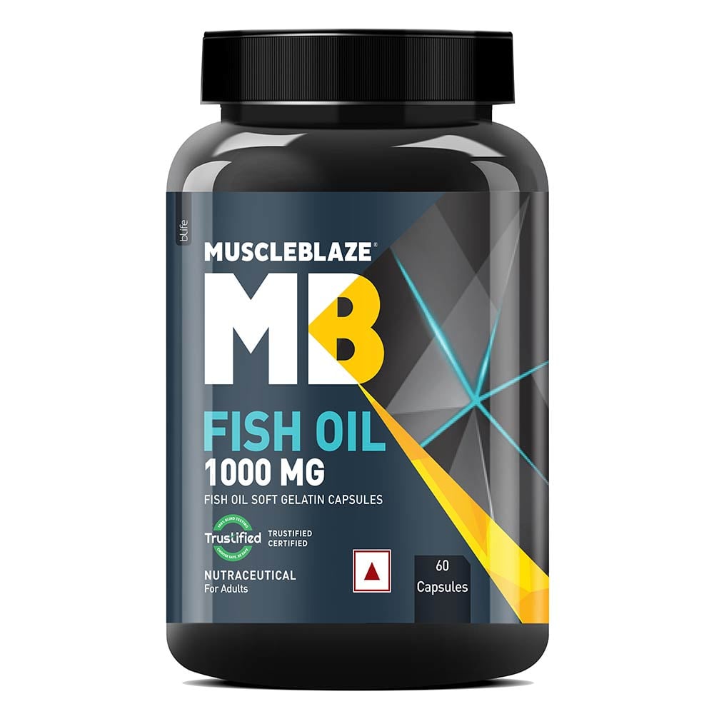 MuscleBlaze Omega 3 Fish Oil (1000 mg) with 180mg EPA and 120mg DHA Main image