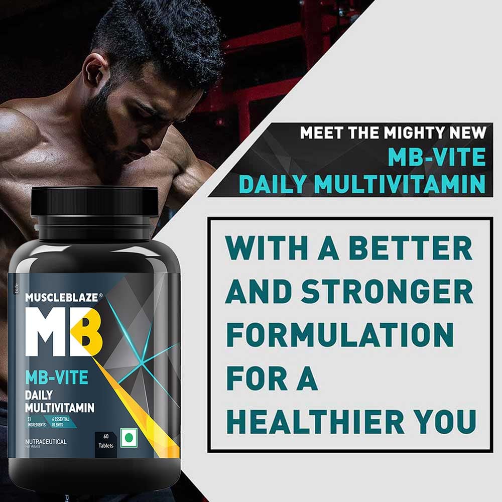 MuscleBlaze MB-VITE Daily Multivitamin, for Enhanced Energy, Stamina & Gut Health