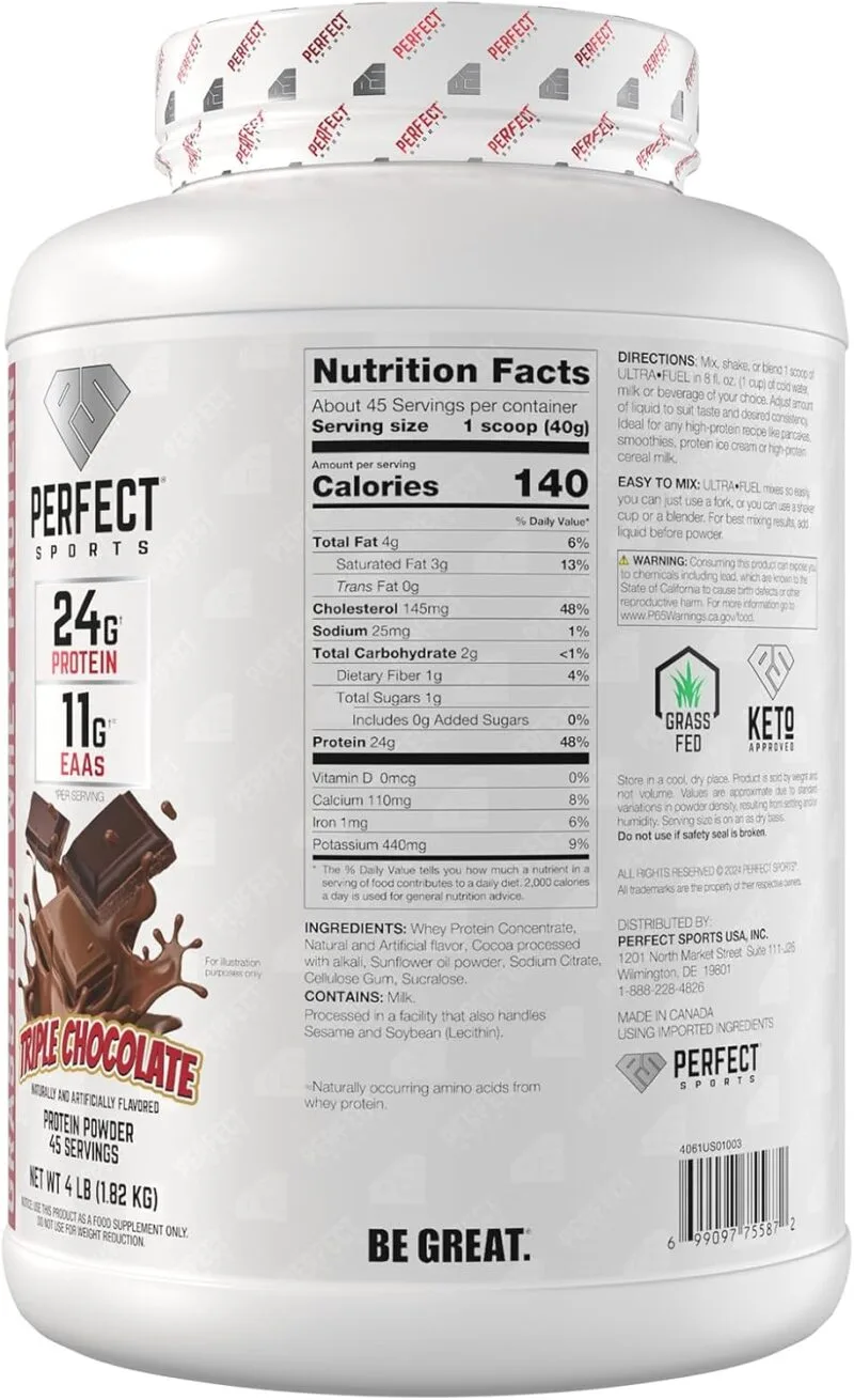 Perfect Sports Diesel Grass-Fed – FUEL Whey Protein – 24g Protein | Made in CANADA