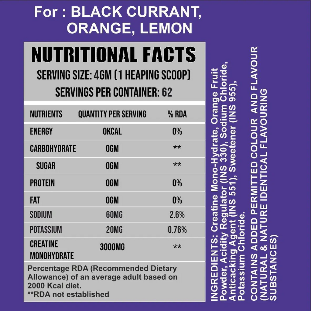 RIPPED UP NUTRITION CREATINE Monohydrate- Micronized