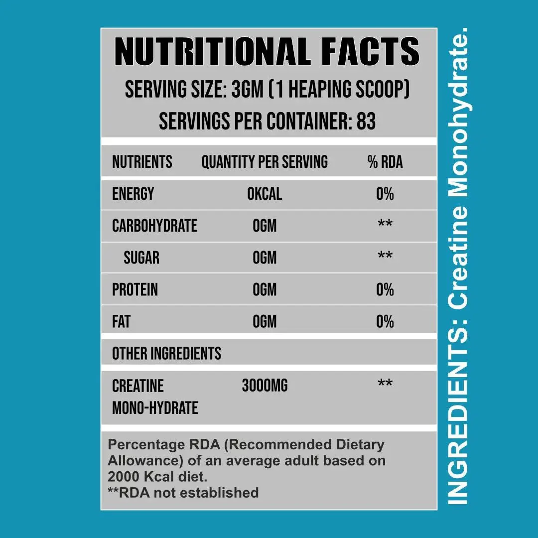 RIPPED UP NUTRITION CREATINE Monohydrate- Micronized