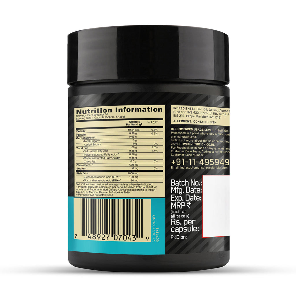 ON (Optimum Nutrition) Fish Oil, 60 softgels