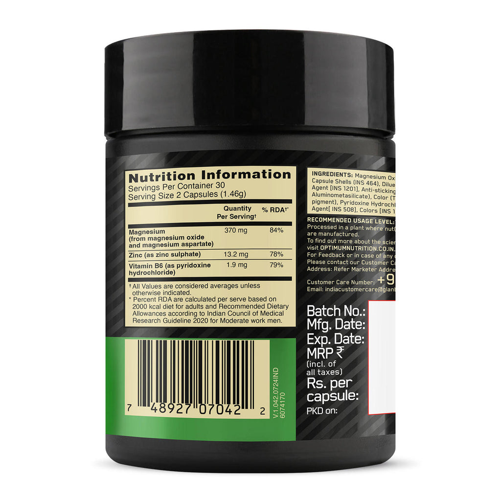 ON (Optimum Nutrition) Zinc Magnesium Aspartate (ZMA), 60 capsules