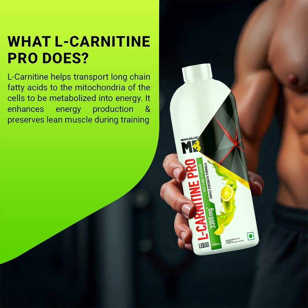 MuscleBlaze Liquid L-Carnitine PRO - 3300mg Triple Strength Formula
