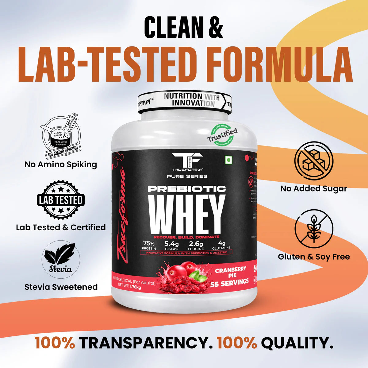 Trueforma® 100% Whey Protein with Prebiotics & Enzymes Secondary image