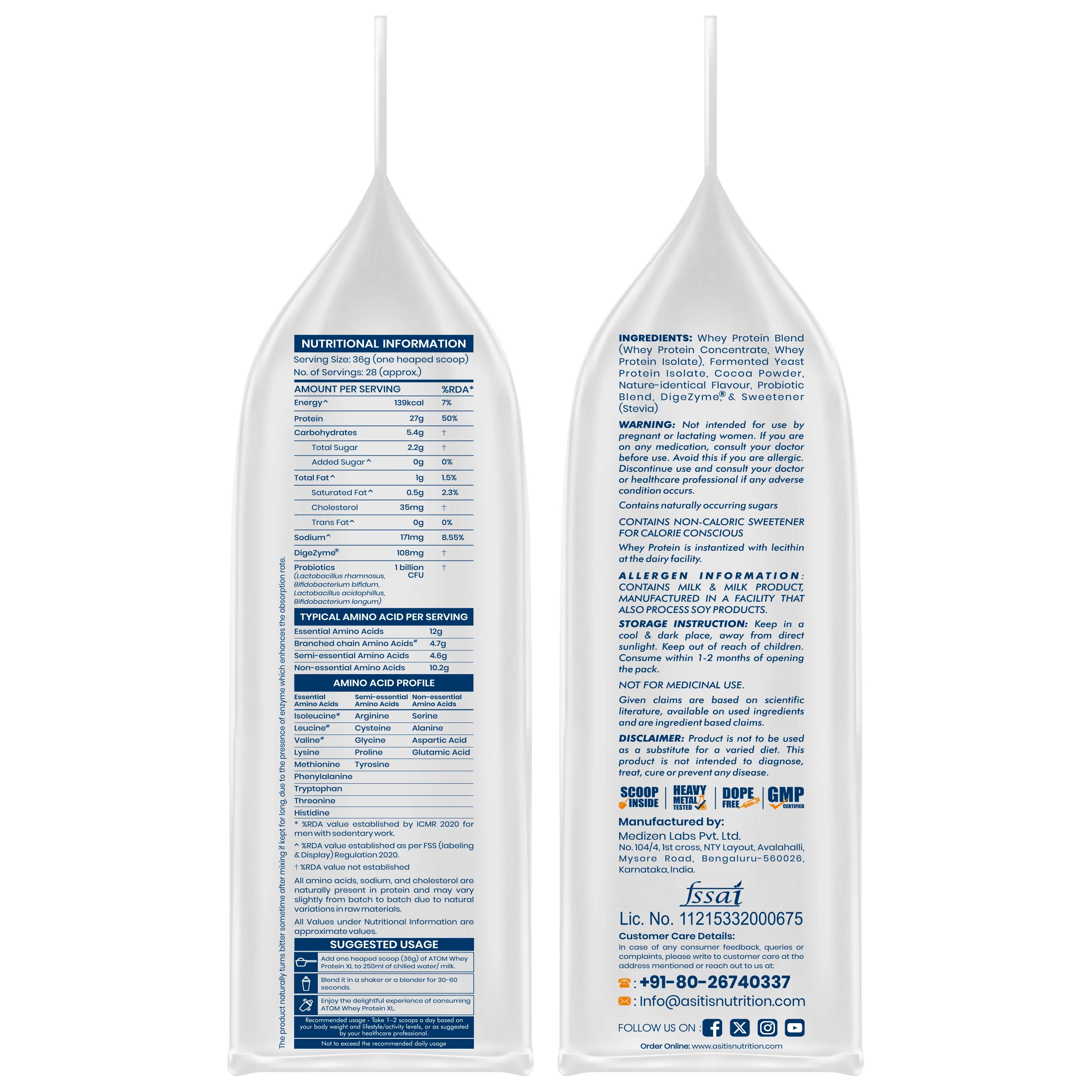 ATOM Whey Protein XL 1kg Secondary image
