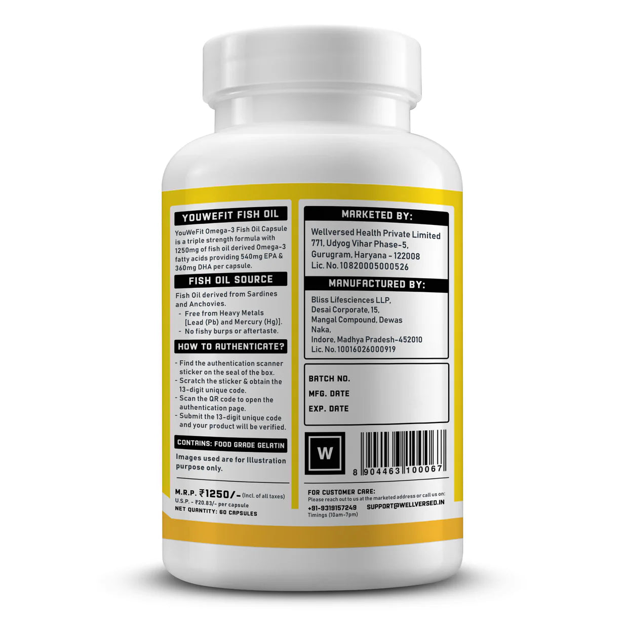 Wellversed YouWeFit Omega-3 Fish Oil