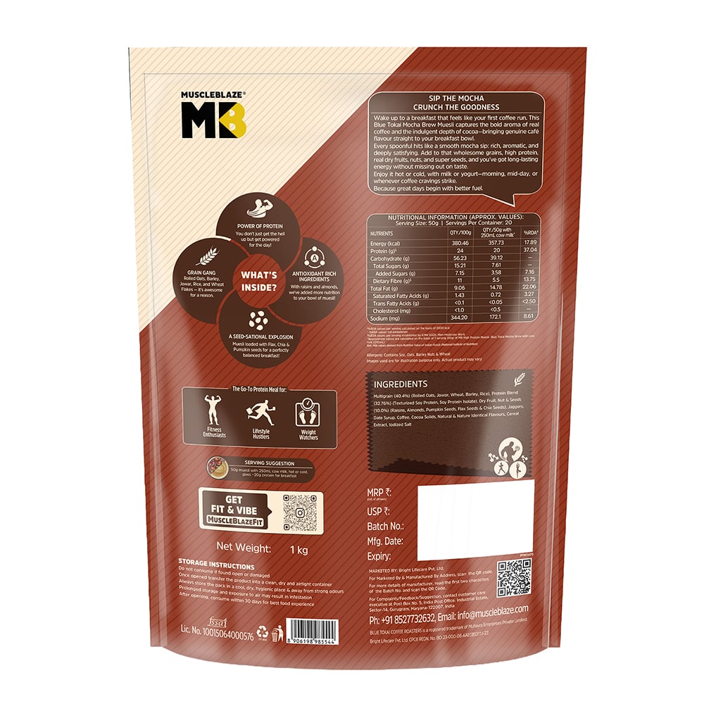 MuscleBlaze Fit High Protein Muesli 1Kg