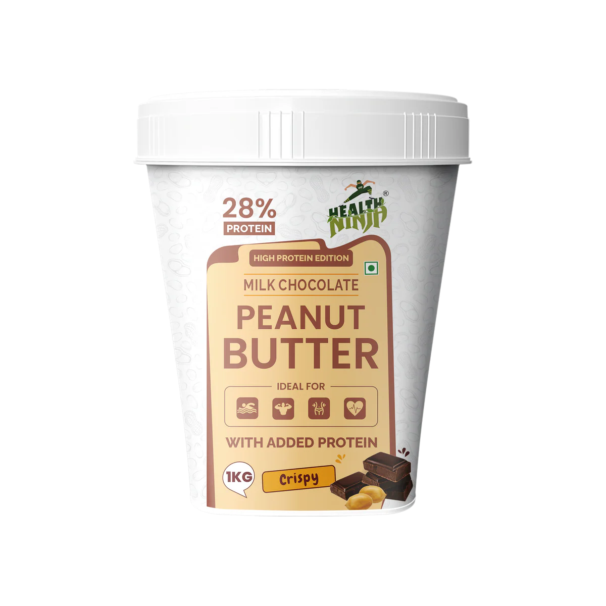 High Protein Health Ninja Milk Chocolate Peanut Butter | Crispy (28g Protein)