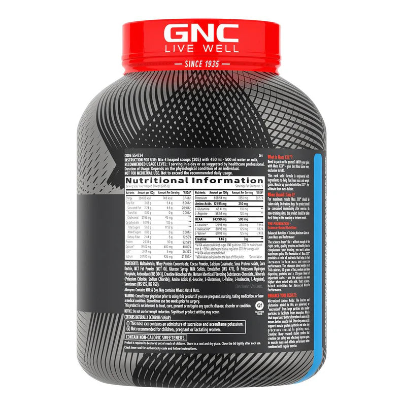 GNC LIVE WELL SINCE-1935 AMPLIFIED MASS XXX