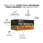 Optimum Nutrition (ON) Gold Standard Pre-Workout- 142.5g/15 single serve packs (Fruit Punch Flavor), For Energy, Focus, Power, Endurance & Performance