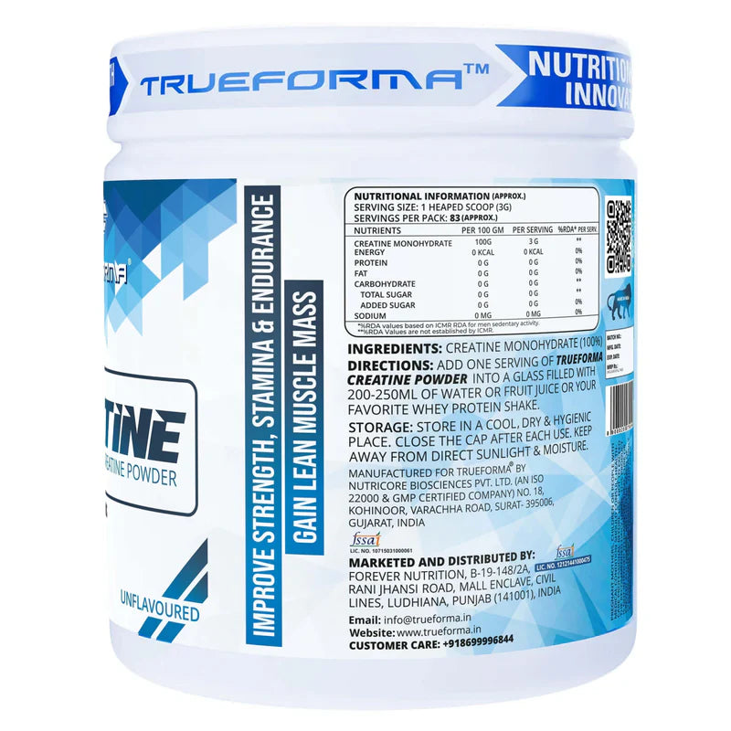 Trueforma Creatine Powder – 100% Micronized | 83 Servings
