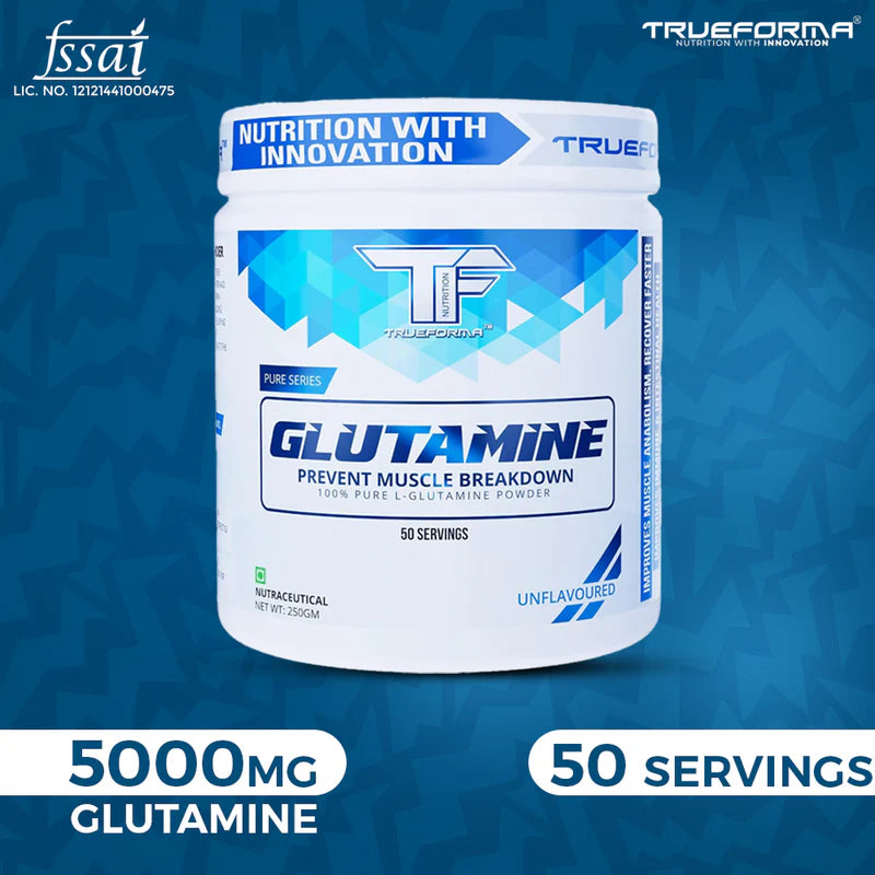 Trueforma Glutamine – 100% Pure L-Glutamine Powder 50 Scoops