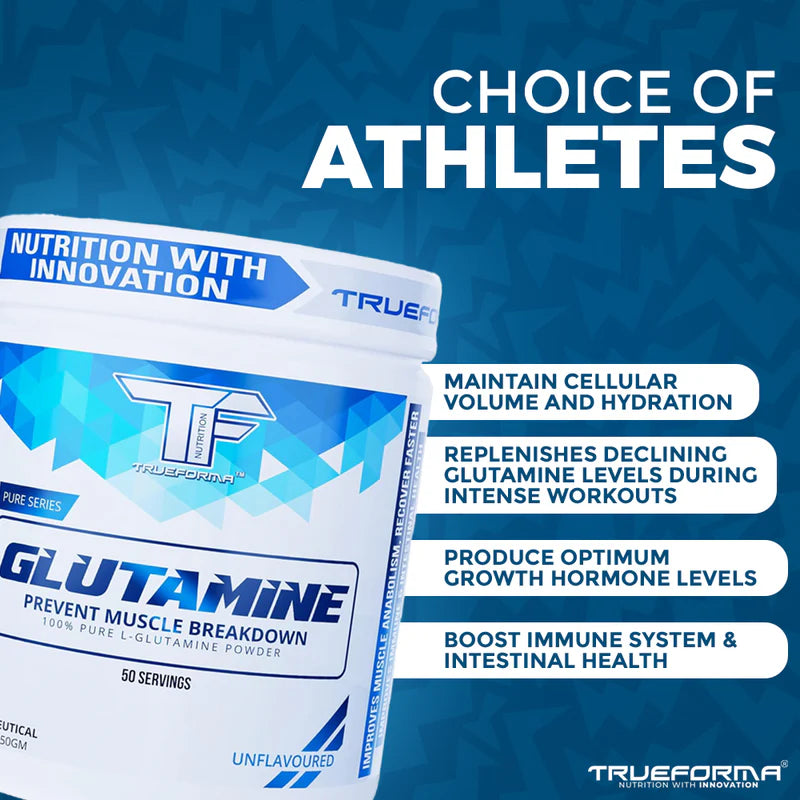 Trueforma Glutamine – 100% Pure L-Glutamine Powder 50 Scoops