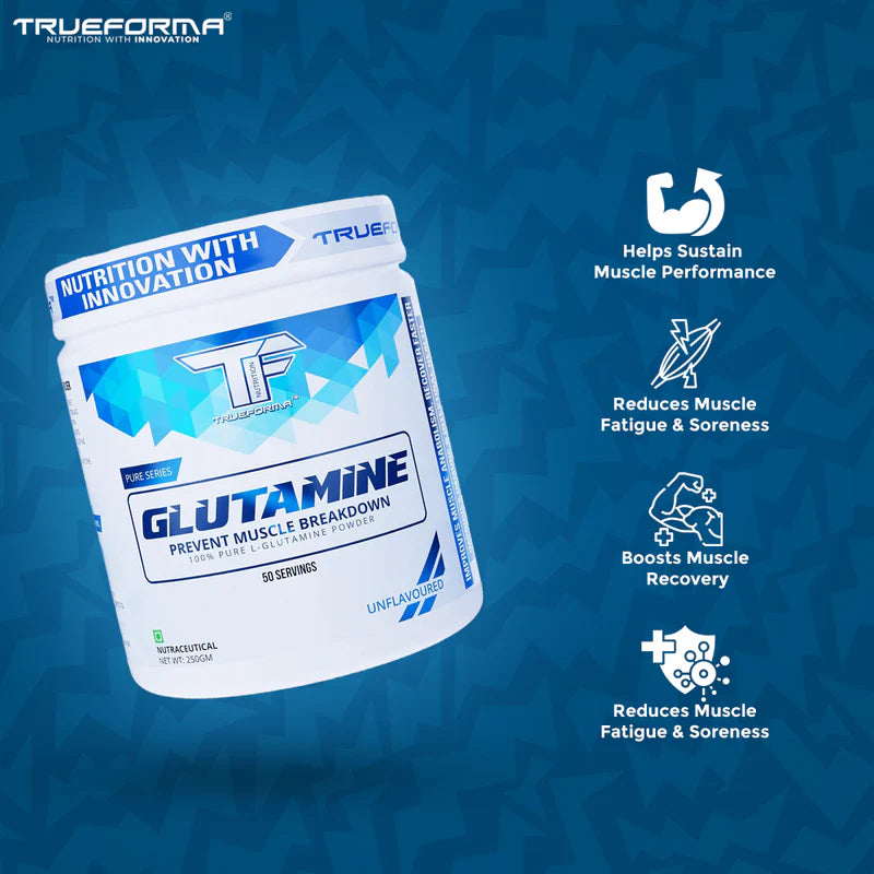 Trueforma Glutamine – 100% Pure L-Glutamine Powder 50 Scoops