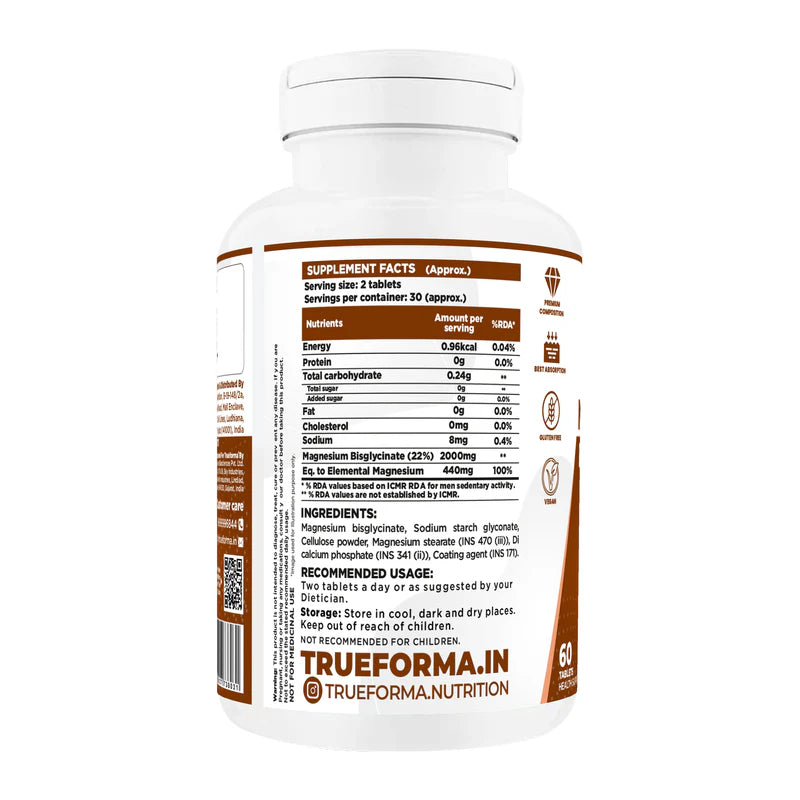 Trueforma Magnesium Bisglycinate 2000 | 60 Tablets Secondary image