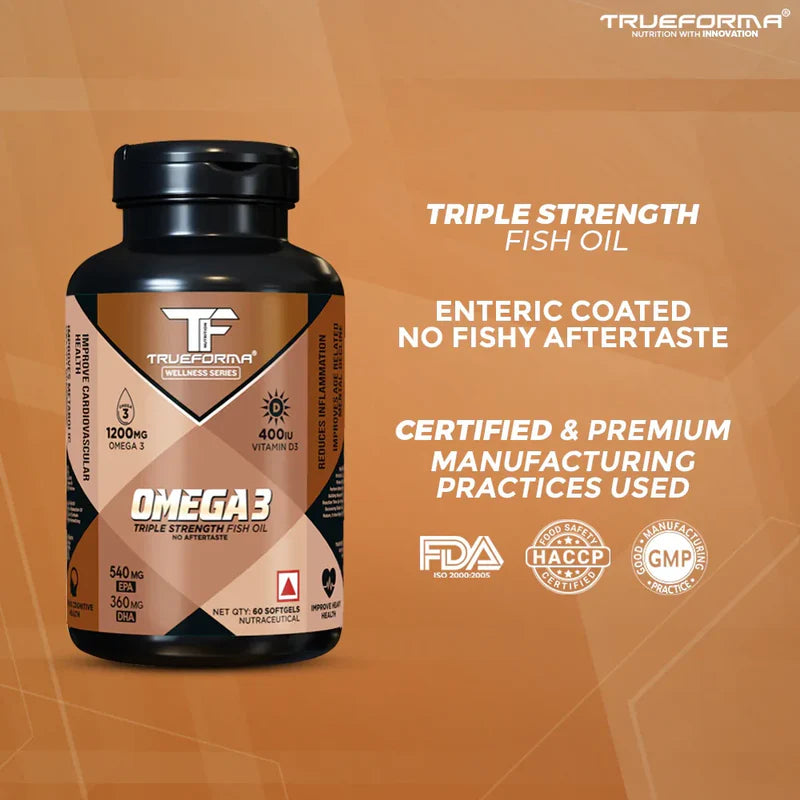Trueforma Omega-3 with Vitamin D3 – Daily Softgels 60 Soft Gel Capsules