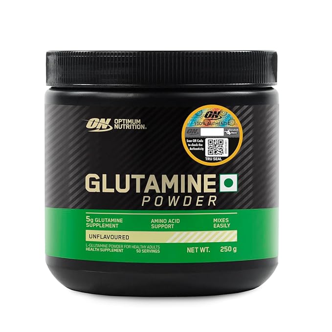 Optimum Nutrition (ON) L-Glutamine Powder- 250 Gram, 50 Serves,Unflavoured